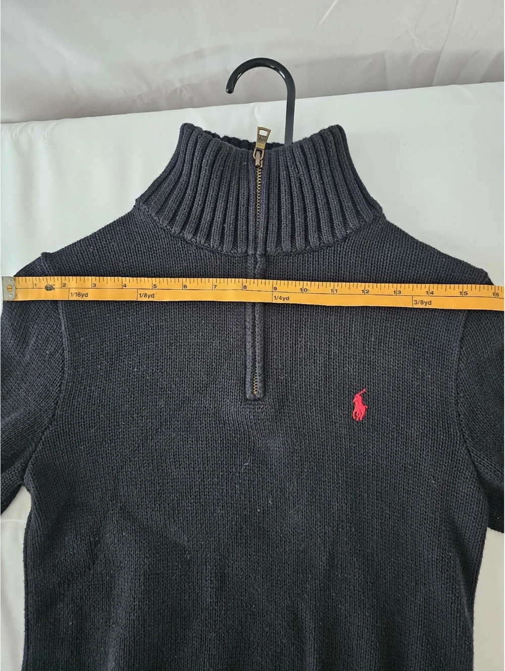 Polo Ralph Lauren Boys' Black Half-Zip Cotton Sweater Size M (10-12)